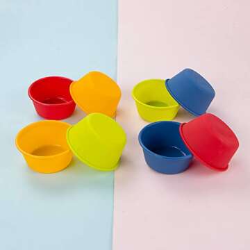 Webake Silicone Cupcake Baking Cups Set of 8, Air Fryer Muffin Pan Jumbo Muffin Liners Reusable Large Individual Muffin Tin, 3.5 Inch Mini Cake Pan Salad Dressing Container, BPA Free