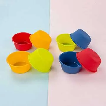 Webake Silicone Cupcake Baking Cups Set of 8, Air Fryer Muffin Pan Jumbo Muffin Liners Reusable Large Individual Muffin Tin, 3.5 Inch Mini Cake Pan Salad Dressing Container, BPA Free