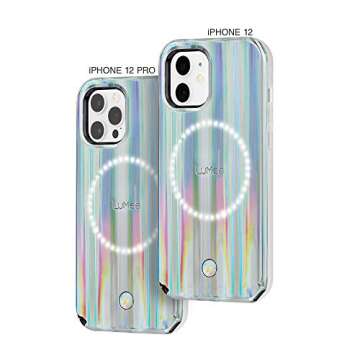 LuMee Halo - Holographic - Light Up Selfie Case for iPhone 12 and iPhone 12 Pro (5G) - Front & Rear Illumination - 6.1 inch - Holographic