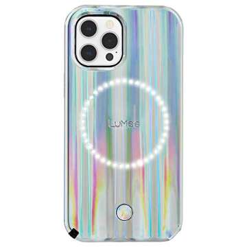 LuMee Halo - Holographic - Light Up Selfie Case for iPhone 12 and iPhone 12 Pro (5G) - Front & Rear Illumination - 6.1 inch - Holographic
