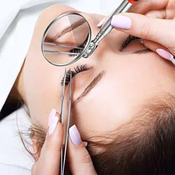 3 Pieces Telescoping Inspection Mirror Round Mirror Inspection Tool for Check The Condition of Vehicle, Observe The Eyelashes, Mouth and Other Small Parts(Round,3 Kinds of Size)