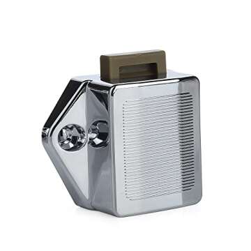 NAIERDI Set of 10 Push Button Latch Lock Keyless Cabinet Lock Drawer Knobs RV Lock 2cm/0.79inch Mounting Hole Bright Chrome