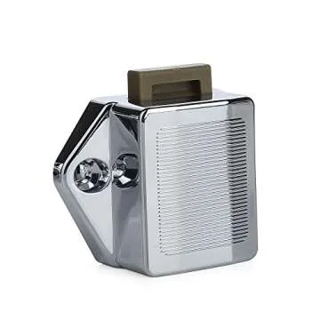 NAIERDI Set of 10 Push Button Latch Lock Keyless Cabinet Lock Drawer Knobs RV Lock 2cm/0.79inch Mounting Hole Bright Chrome