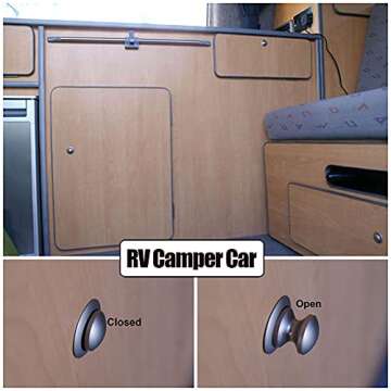 NAIERDI Set of 10 Push Button Latch Lock Keyless Cabinet Lock Drawer Knobs RV Lock 2cm/0.79inch Mounting Hole Bright Chrome