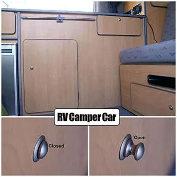 NAIERDI Set of 10 Push Button Latch Lock Keyless Cabinet Lock Drawer Knobs RV Lock 2cm/0.79inch Mounting Hole Bright Chrome