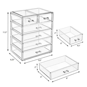 Sorbus Acrylic Makeup Organizer 7-Drawer Storage Case
