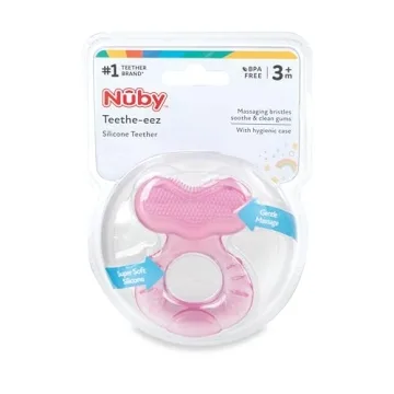 Nuby Silicone Teethe-eez Teether with Hygienic Case