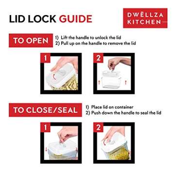 DWËLLZA KITCHEN Pasta Storage Containers for Pantry - Set of 2 White Airtight Spaghetti Container Storage - Ideal for Spaghetti & Noodles, Kitchen Pantry Organization and Storage, Keeps Food Fresh