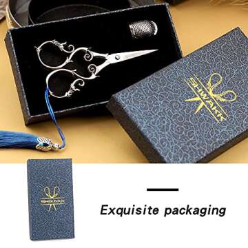 SHWAKK Vintage Gourd Flower Embroidery Scissors Set