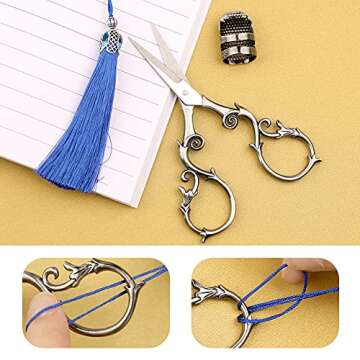 SHWAKK Vintage Gourd Flower Embroidery Scissors Set