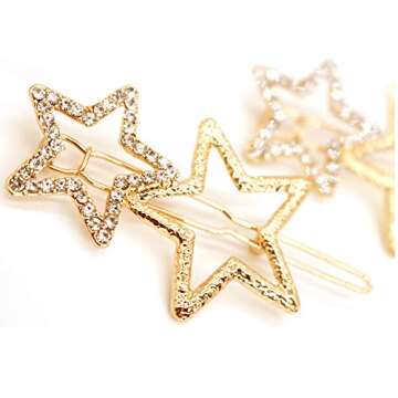 EUFGTIR Stylish Hollow Hoop Star Geometric Metal Hair Clips for Women