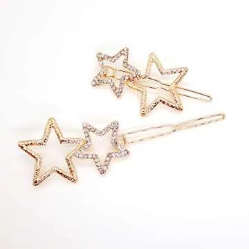 Elegant EUFGTIR Hollow Hoop Star Hair Clips for Women
