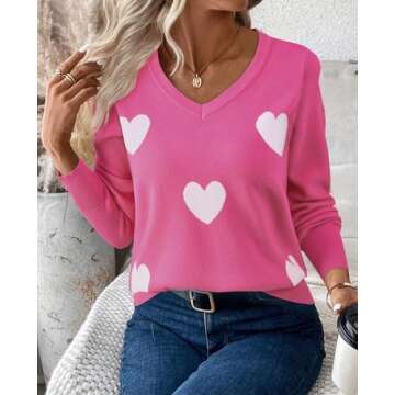 Gleeivy Casual Pink Sweater for Women - Trendy & Warm