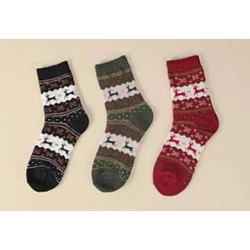 Warm Thermal Wool Cotton Socks for Women 3-Pack