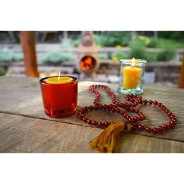 Bluecorn 100% Pure Beeswax Votive Candles | Natural Beeswax Candles, Yellow Beeswax Votives, Small Candles 4-Pack | Long Burn (12+ Hours) | Soy, Paraffin, & Fragrance Free | Handmade in Colorado