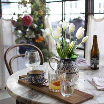 Kainonnan 10 Pcs Fake Tulips Tulips Artificial Flowers Real Touch Fake Flowers Artificial Flower Bouquet for Home Table Party Wedding Decoration(White)