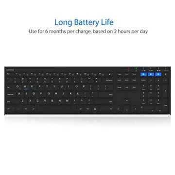 Arteck HB192 Bluetooth Keyboard for Multi-Device Use