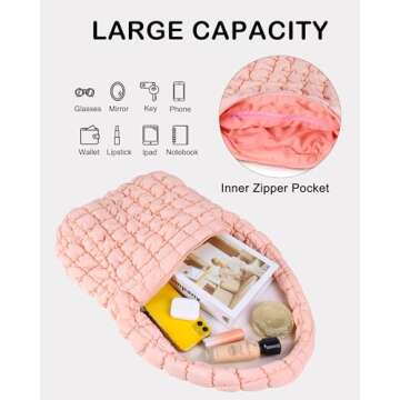 Rejolly Quilted Shoulder Bag - Trendy & Lightweight Tote