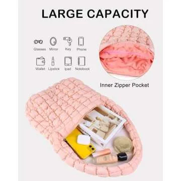 Rejolly Quilted Shoulder Bag - Trendy & Lightweight Tote