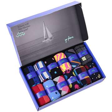 Marino Men's Dress Socks - Colorful Funky Socks for Men - Cotton Fashion Patterned Socks - 12 Pack - Cool Collection - 9-11
