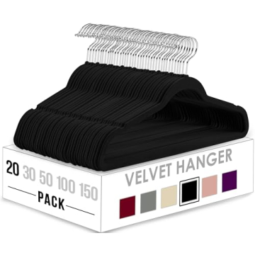 Utopia Home Velvet Clothes Hangers - 20 Pack Non-Slip and Space Saving