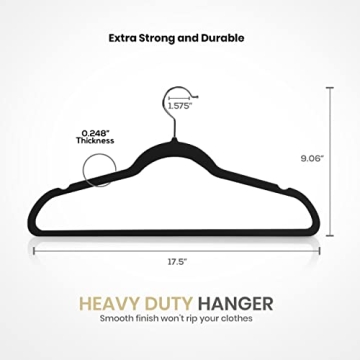 Utopia Home Velvet Hangers - Non-Slip & 360 Degree Hooks