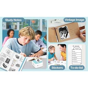 Sticker Printer - Printpods Mini Printer with Stickers, Print Pod, Bluetooth Inkless Printer, Sticke...