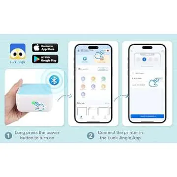 Sticker Printer - Printpods Mini Printer with Stickers, Print Pod, Bluetooth Inkless Printer, Sticker Maker, Portable Thermal Printer for iphone, Impresora Portátil for Notes, Journal, DIY, Kids Gift