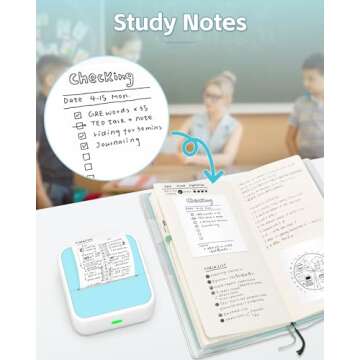 Sticker Printer - Printpods Mini Printer with Stickers, Print Pod, Bluetooth Inkless Printer, Sticker Maker, Portable Thermal Printer for iphone, Impresora Portátil for Notes, Journal, DIY, Kids Gift