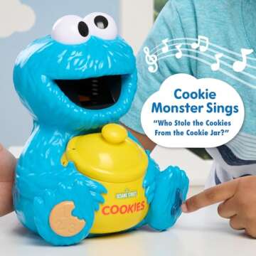 Just Play Sesame Street Cookie's Counting Jar, 12-Pieces, 20+ Phrases and Sounds, Learning and Educa...