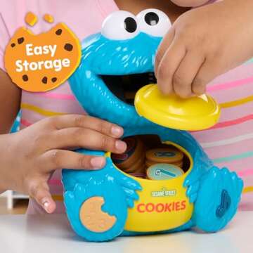 Just Play Sesame Street Cookie's Counting Jar, 12-Pieces, 20+ Phrases and Sounds, Learning and Education, Kids Toys for Ages 2 Up
