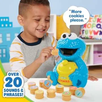 Just Play Sesame Street Cookie's Counting Jar, 12-Pieces, 20+ Phrases and Sounds, Learning and Education, Kids Toys for Ages 2 Up