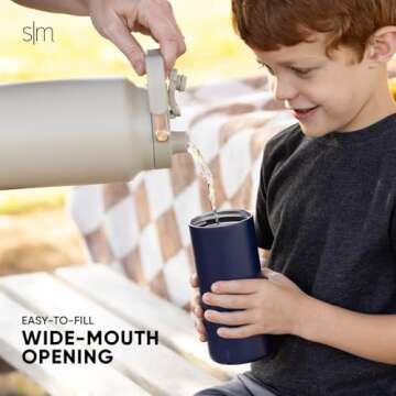 Simple Modern Kids Water Bottle with Straw lid | Insulated Stainless Steel Thermos | Reusable Water Bottles for Boys, Girls, School | Leak Proof & BPA Free | Mesa Collection | 16oz, Midnight Black