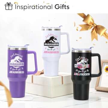 NOWWISH Mamasaurus Coffee Tumbler for Moms and Wives