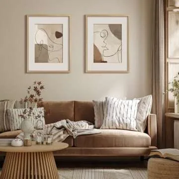 Yaetm 16x20 Picture Frame Matted to 11x14 Set of 4, Natural Solid Oak Wood 16x20 Frame for Gallery Wall, Photos, Posters & Art Prints, Horizontal and Vertical Wall Mount (4 pack, Oak)