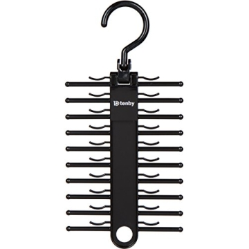 Tenby Living 2-Pack Black Tie Rack Stylish Organizer for Ties