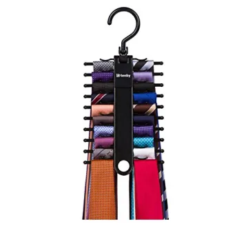 Tenby Living 2-Pack Black Tie Rack Stylish Organizer for Ties