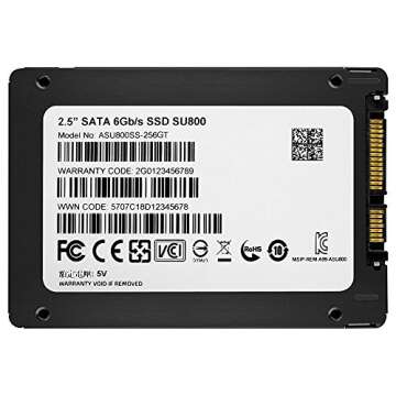 ADATA SU800 256GB 3D-NAND 2.5 Inch SATA III High Speed Read & Write up to 560MB/s & 520MB/s Solid State Drive (ASU800SS-256GT-C)