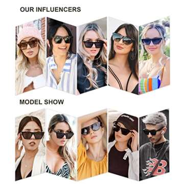 SOJOS Trendy Oversized Square Cateye Polarized Sunglasses Womens Big Frame Shades SJ2115, Dark Tortoise/Grey