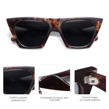 SOJOS Oversized Cateye Polarized Sunglasses for Women