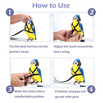 CIEOVO Adjustable Bird Harness for Cockatiels and Doves