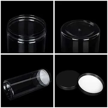 ZIQI 8Pack Clear Plastic Jars - Food Grade Storage Containers