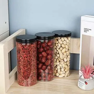 ZIQI 8Pack Clear Plastic Jars - Food Grade Storage Containers