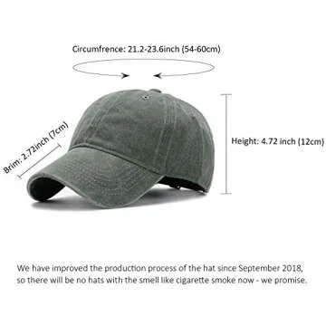 Adjustable HH HOFNEN Distressed Baseball Cap for Men Women