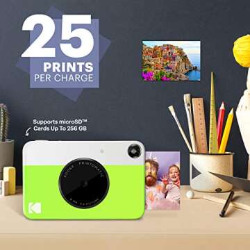 KODAK Printomatic Full-Color Instant Print Digital Camera - Colorful Photos On Zink 2x3" Sticky-Back...