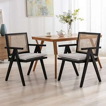 Stylish ZHENGHAO Rattan Dining Chairs Set of 4