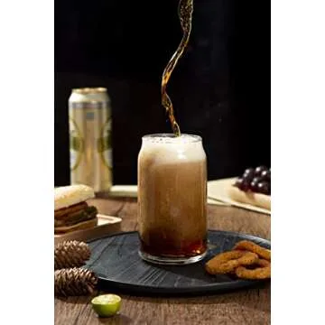 [6 Pack,16 OZ] Design•Master Premium Can Shaped Drinking Glass, Beer Can Glasses, Can Tumbler Glasses, Perfect for Beer, Cocktail, Iced Coffee, Iced Tea and Soda.