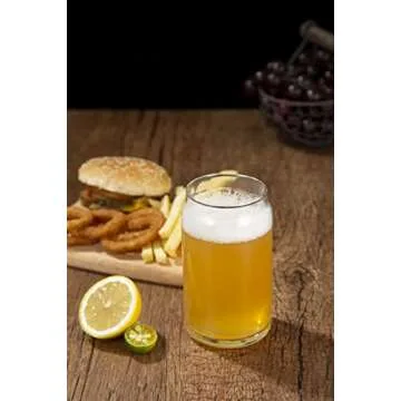 [6 Pack,16 OZ] Design•Master Premium Can Shaped Drinking Glass, Beer Can Glasses, Can Tumbler Glasses, Perfect for Beer, Cocktail, Iced Coffee, Iced Tea and Soda.