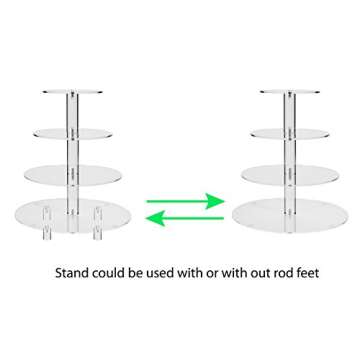 Jusalpha 4 Tier Acrylic Cake Stand for Weddings & Parties