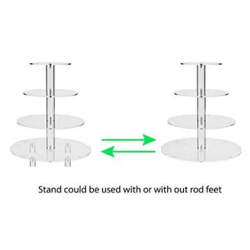 Jusalpha 4 Tier Acrylic Cake Stand for Weddings & Parties